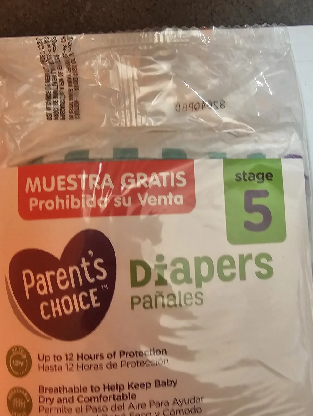 Parent's Choice Diapers with Purple and White Design 80 Diapers Stage 5